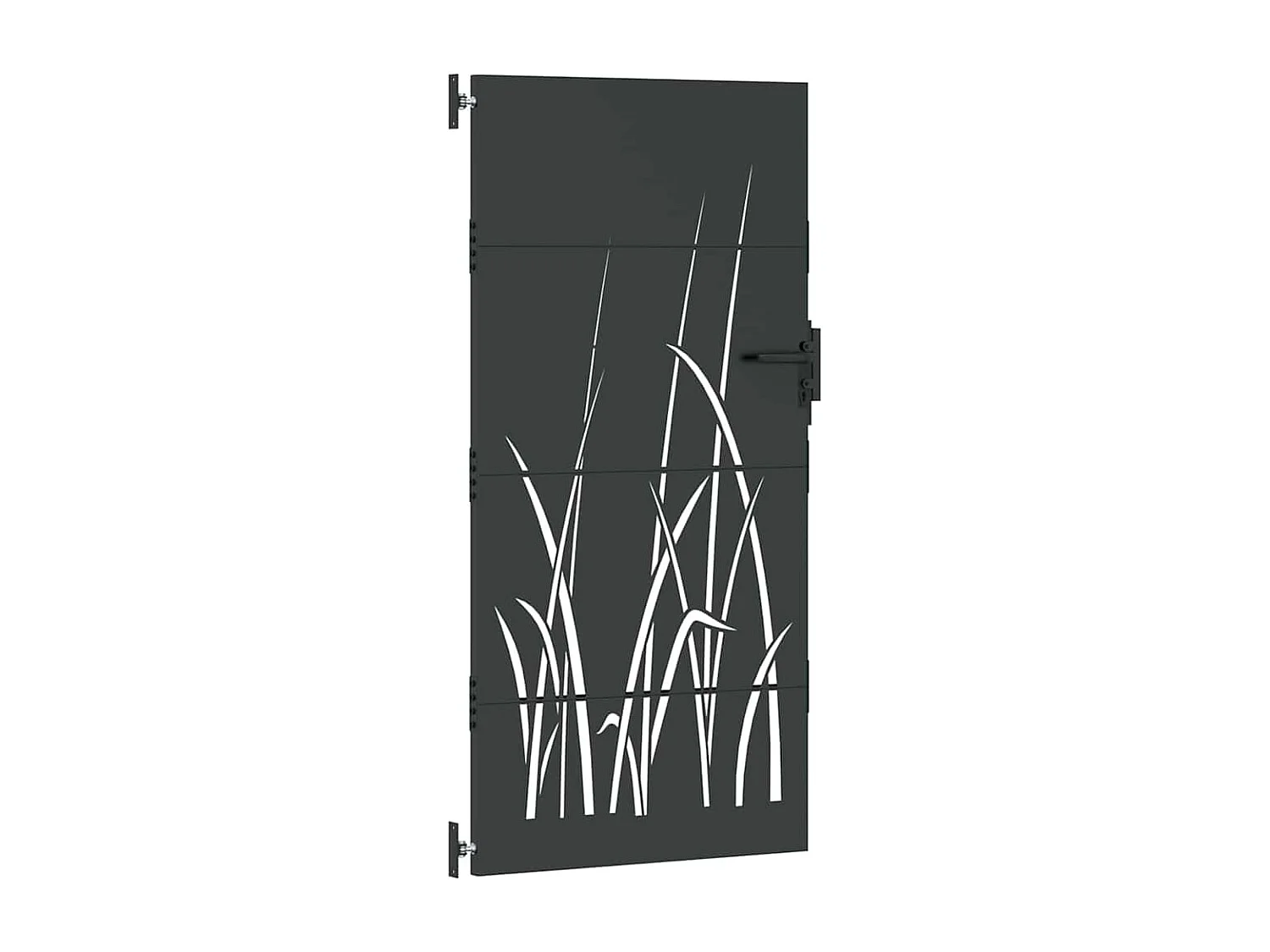 Puerta de jardín negra de 105 x 175 cm de acero con recubrimiento en polvo