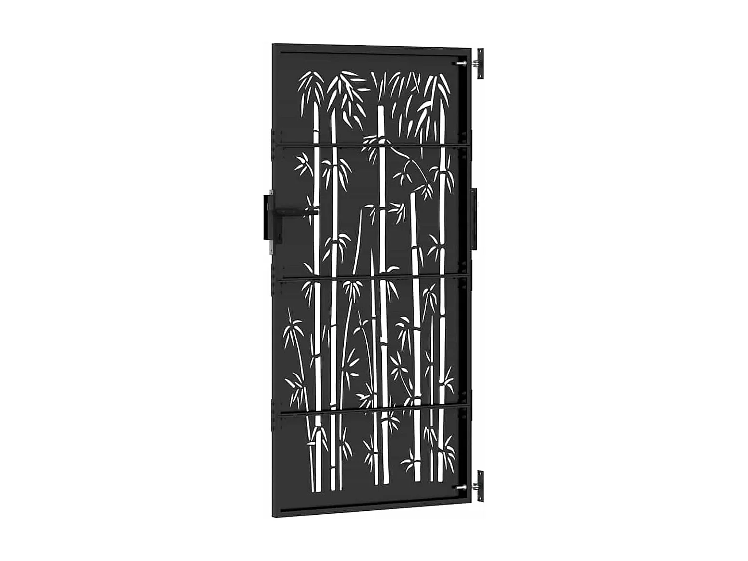 Cancello da giardino nero 105 x 175 cm in acciaio verniciato a polvere