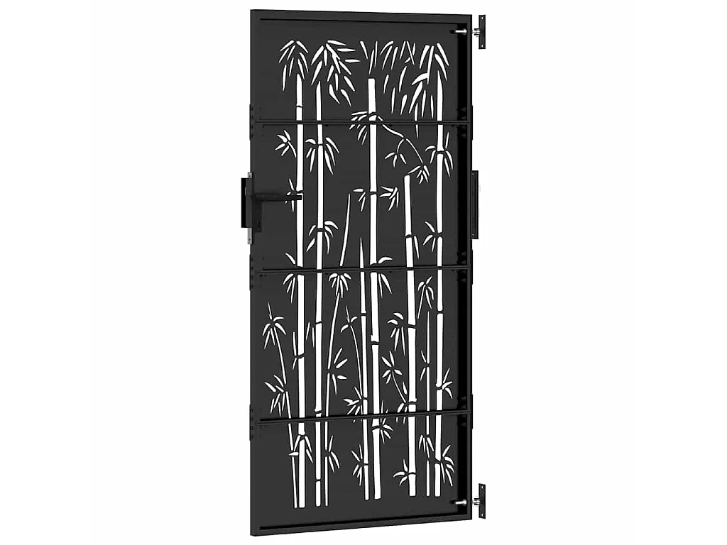 Cancello da giardino nero 105 x 175 cm in acciaio verniciato a polvere