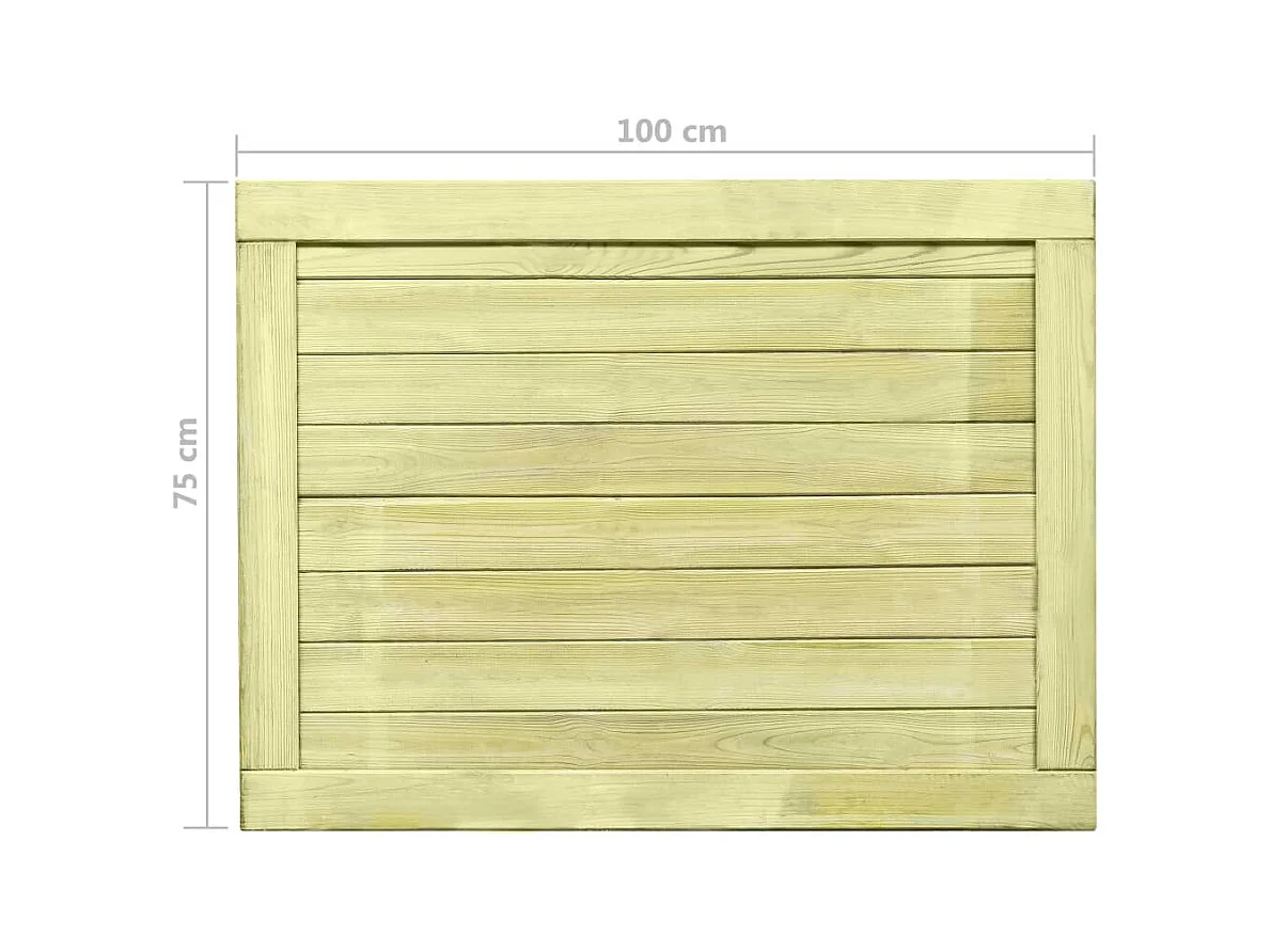 Cancello da giardino in legno di pino impregnato 75x100 cm
