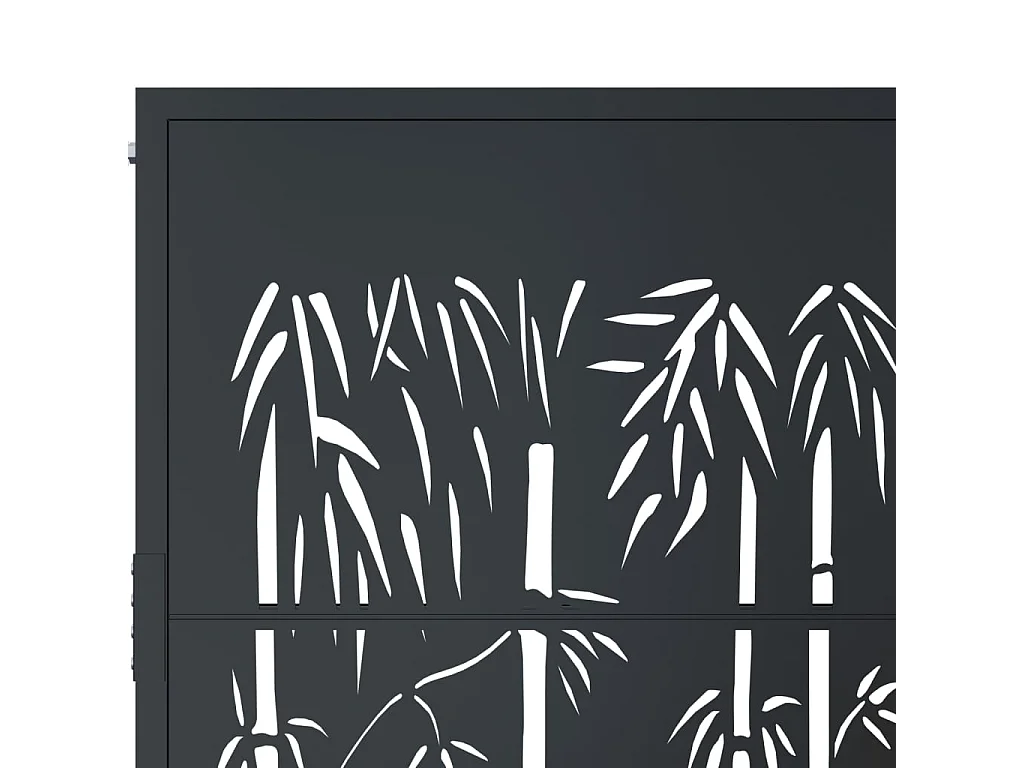 Puerta de jardín antracita 105x180 cm diseño bambú acero