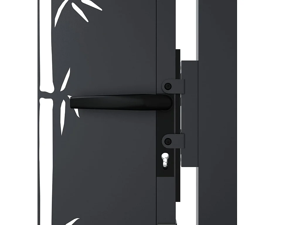 Puerta de jardín antracita 105x180 cm diseño bambú acero