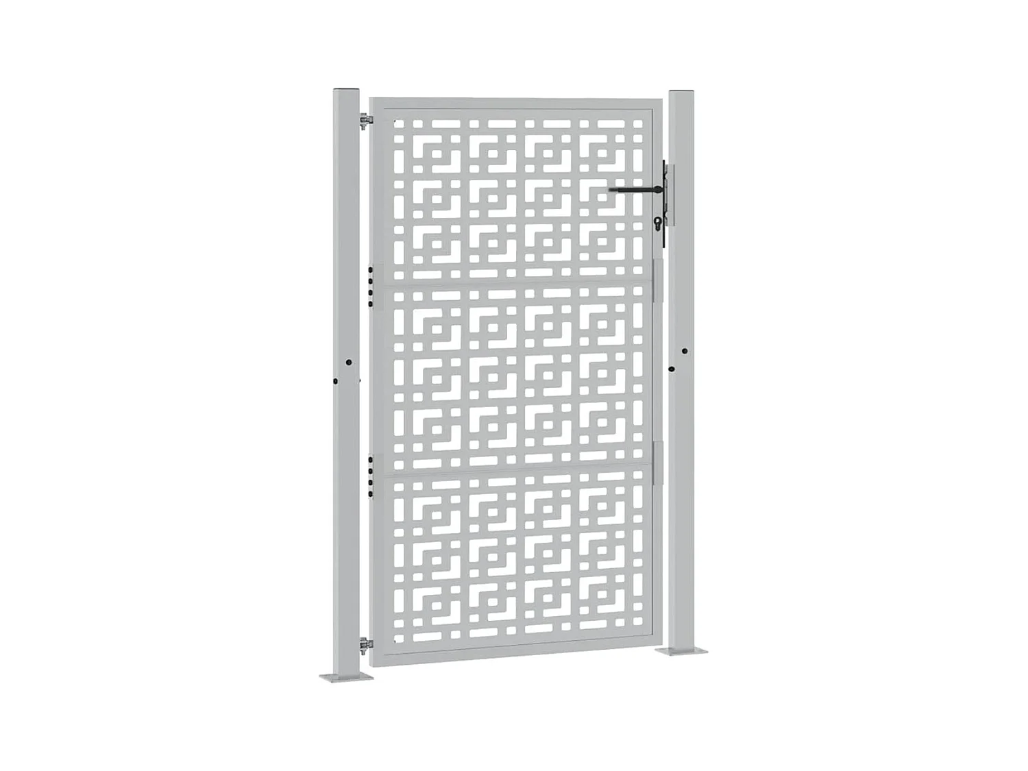 Puerta de jardín de acero resistente a la intemperie con diseño en forma de cruz