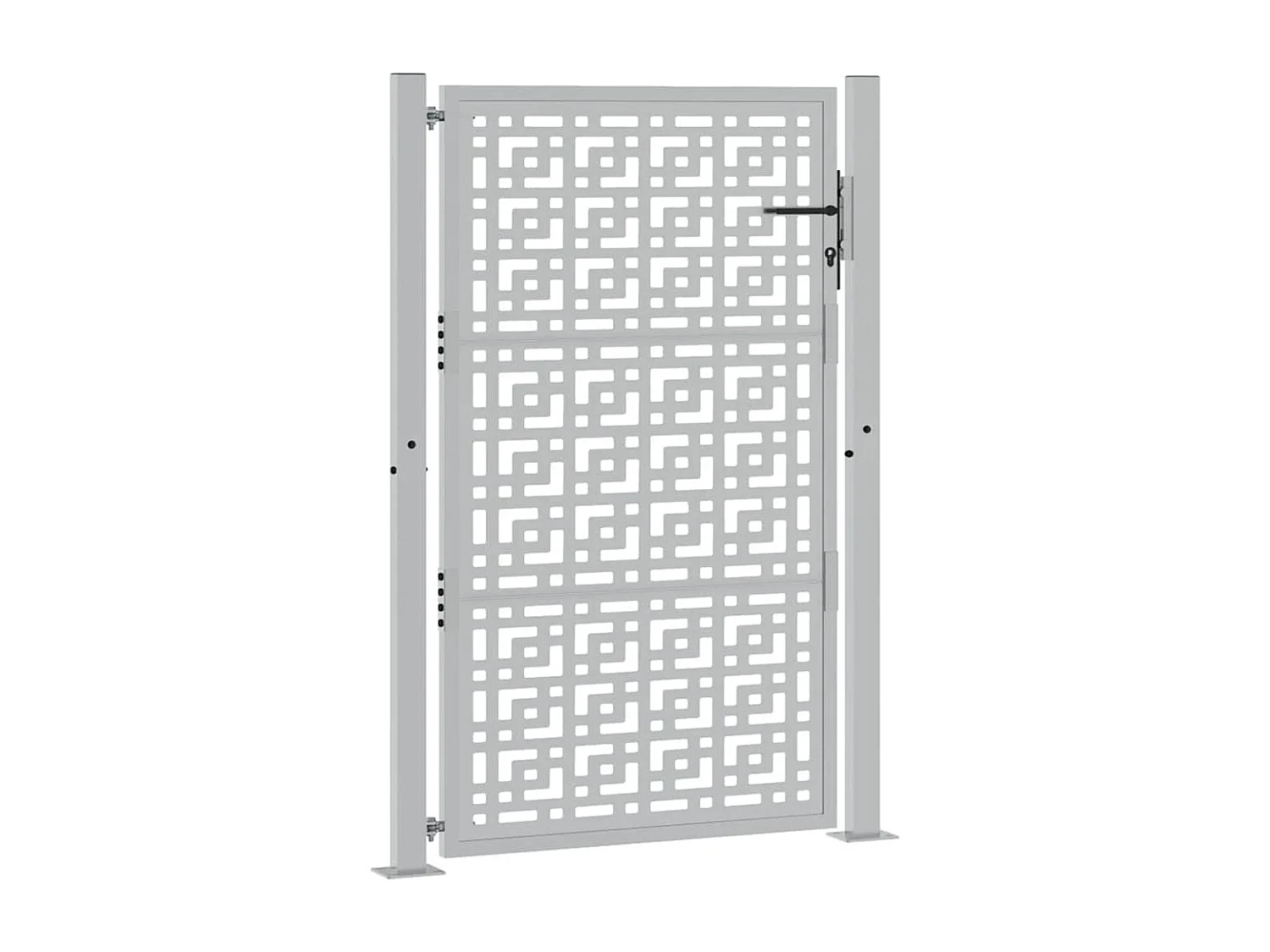 Puerta de jardín de acero resistente a la intemperie con diseño en forma de cruz