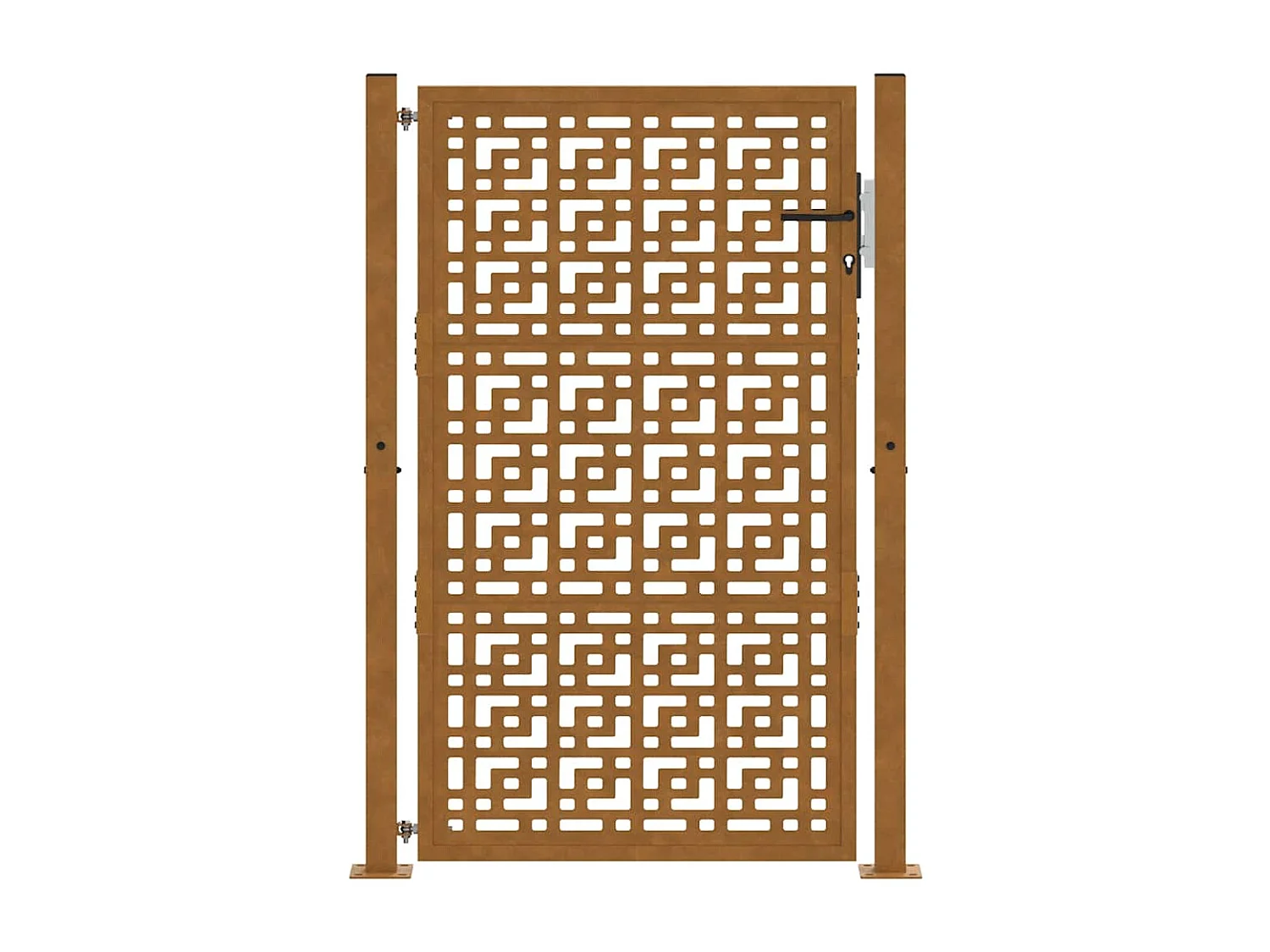 Puerta de jardín de acero resistente a la intemperie con diseño en forma de cruz