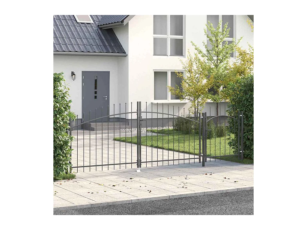 Zwarte tuinpoort 125 x 400 cm