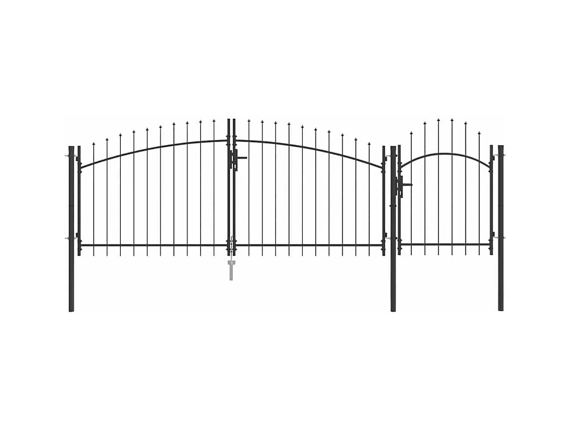 Zwarte tuinpoort 125 x 400 cm