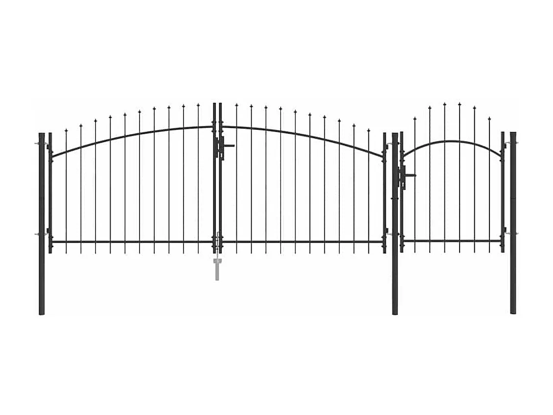 Porte de Jardin Noir 125 x 400 cm