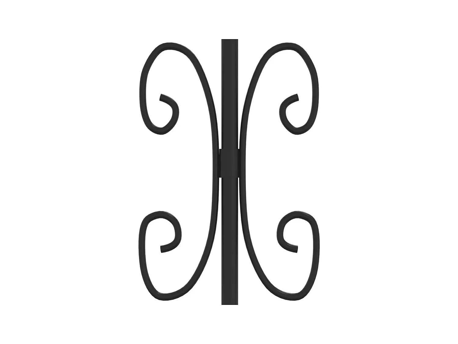 Puerta de valla con parte superior en forma de lanza, negra, 103 x 125 cm, acero con recubrimiento de polvo