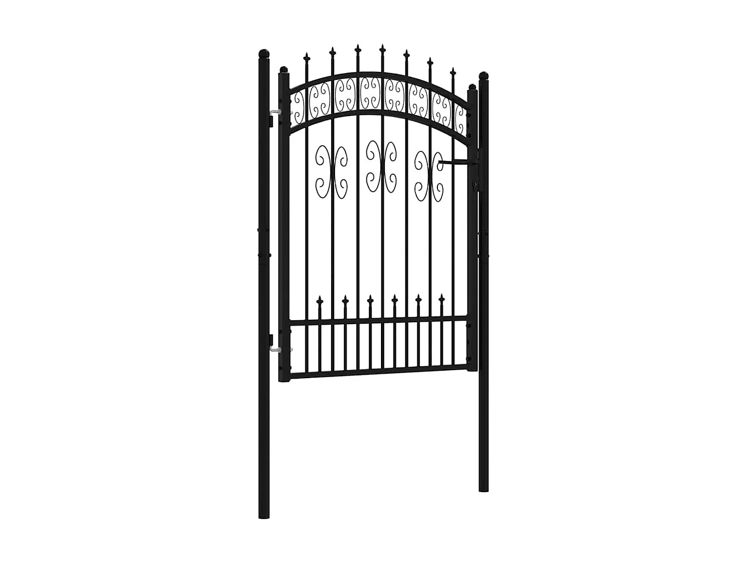 Zauntor mit speerförmiger Spitze, schwarz, 103 x 125 cm, Stahl pulverbeschichtet