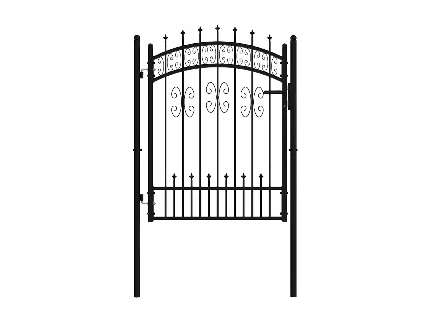 Zauntor mit speerförmiger Spitze, schwarz, 103 x 125 cm, Stahl pulverbeschichtet