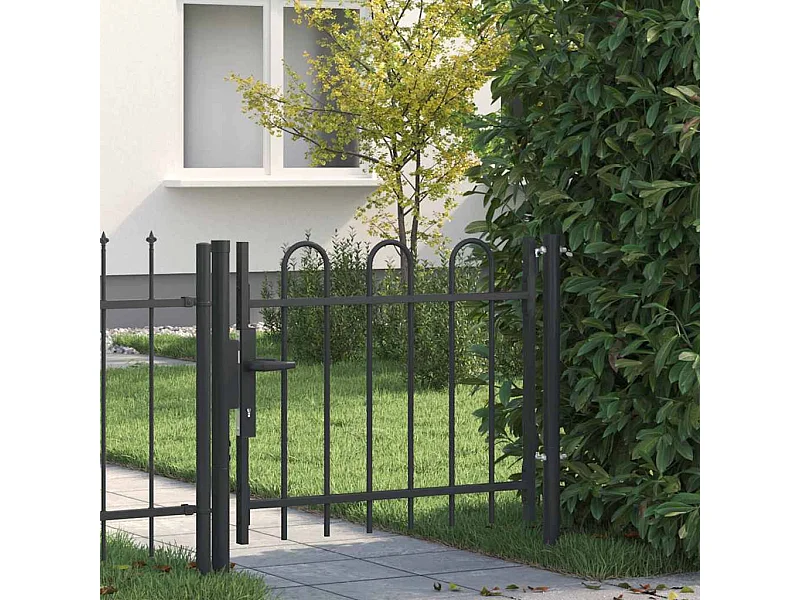 Cancello per recinzione grigio 100 x 75 cm in acciaio verniciato a polvere