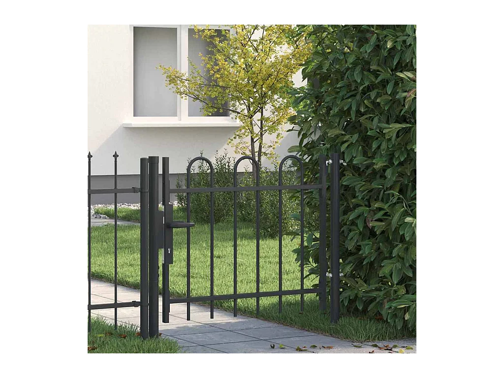 Cancello per recinzione grigio 100 x 75 cm in acciaio verniciato a polvere