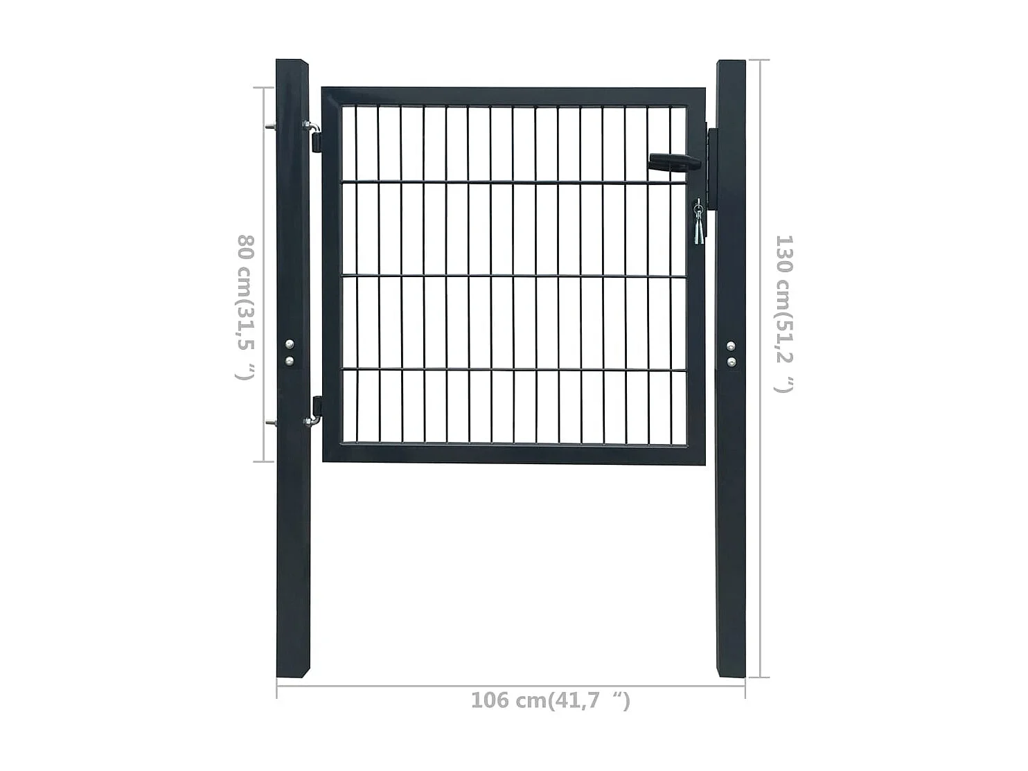 Portillon 2D (simple) Gris anthracite 106x130 cm