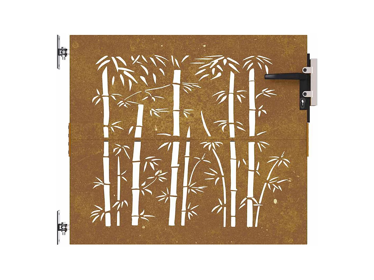 Tuinpoort 85x75 cm cortenstaal bamboe design