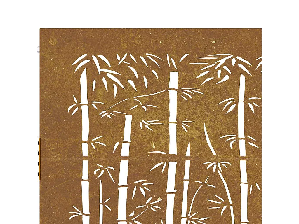 Cancello da giardino 85x75 cm acciaio corten design bambù