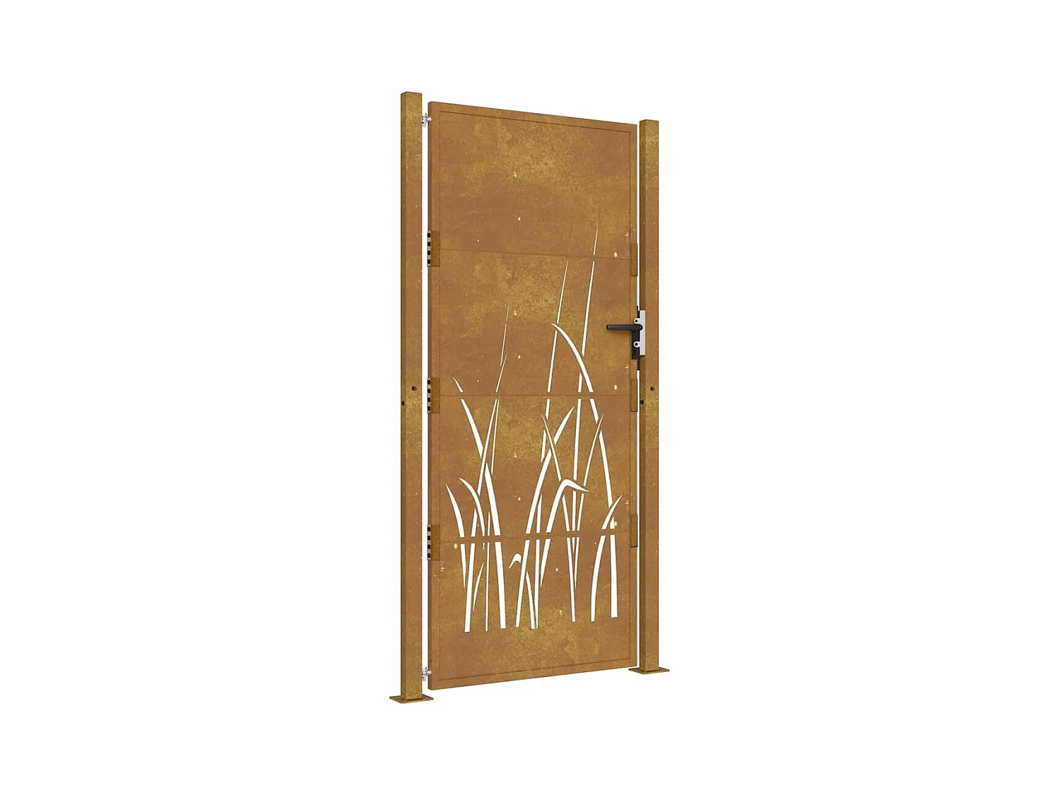 Puerta de jardín 105x205 cm acero corten diseño césped