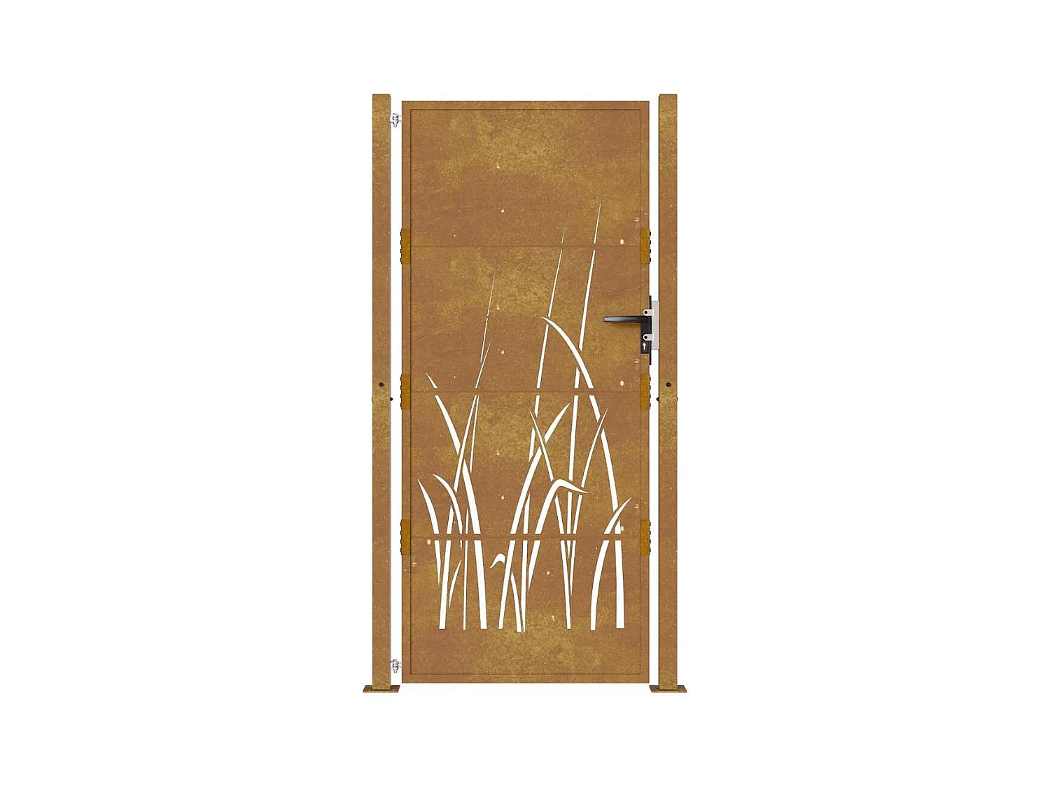 Puerta de jardín 105x205 cm acero corten diseño césped
