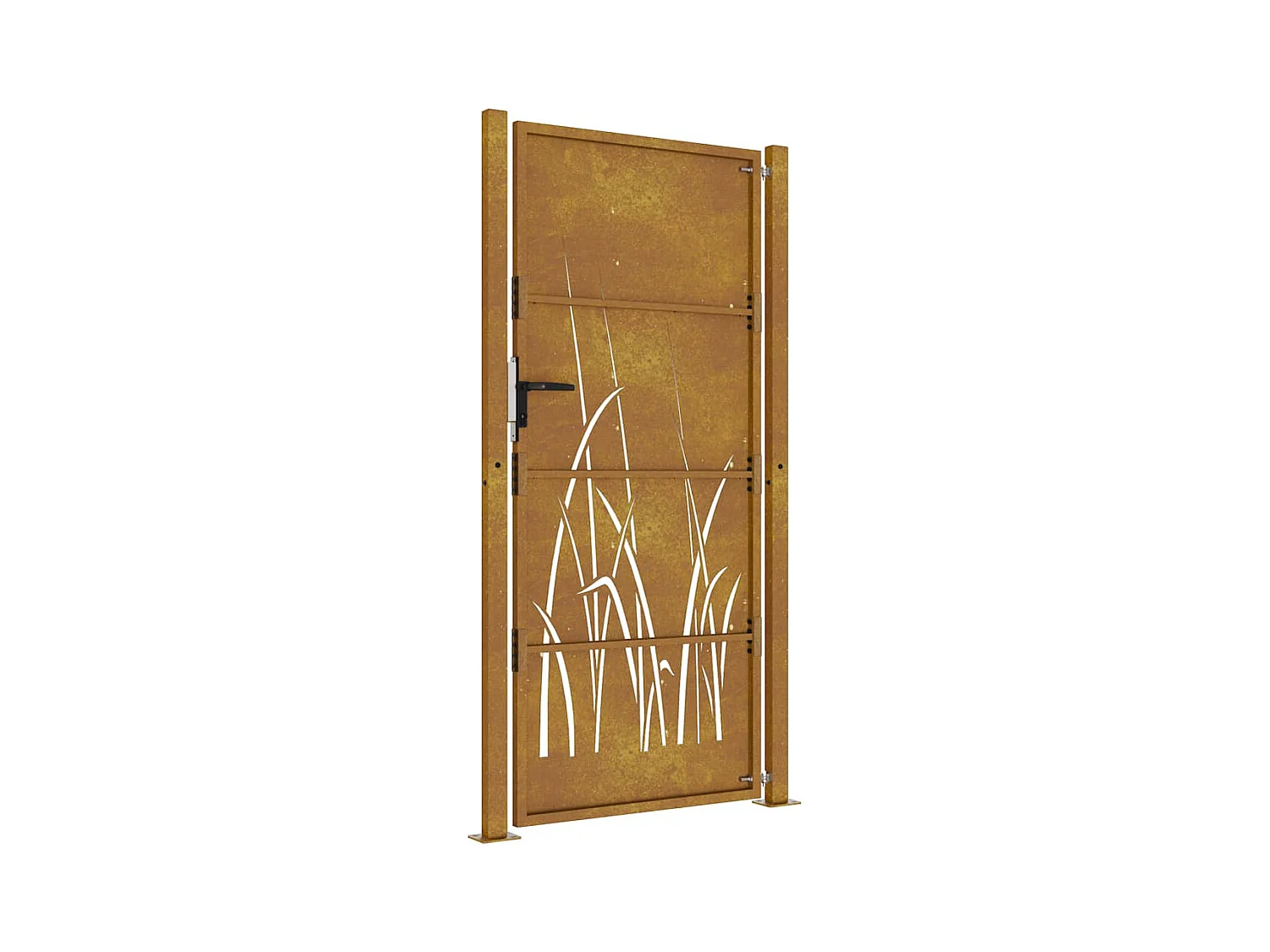 Puerta de jardín 105x205 cm acero corten diseño césped