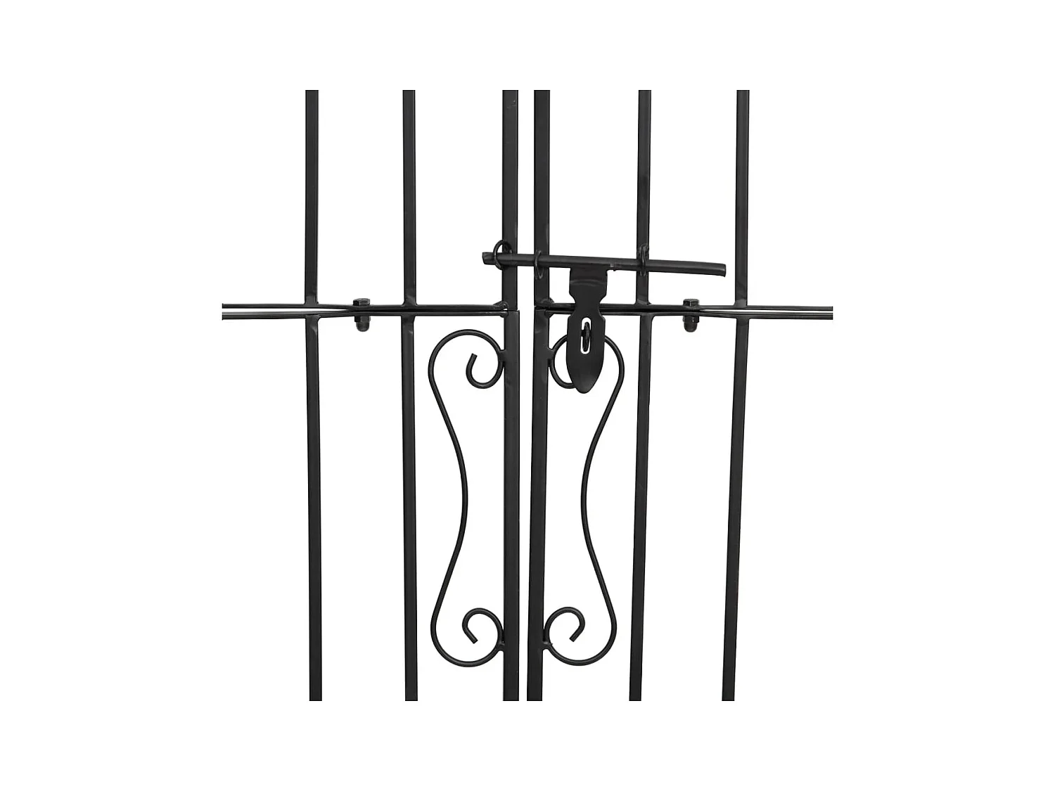 Puerta de jardín negra 121x8x200 cm de hierro forjado