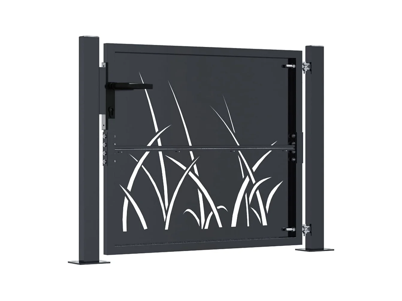 Anthrazit Gartentor 105x105cm Stahl Gras Design