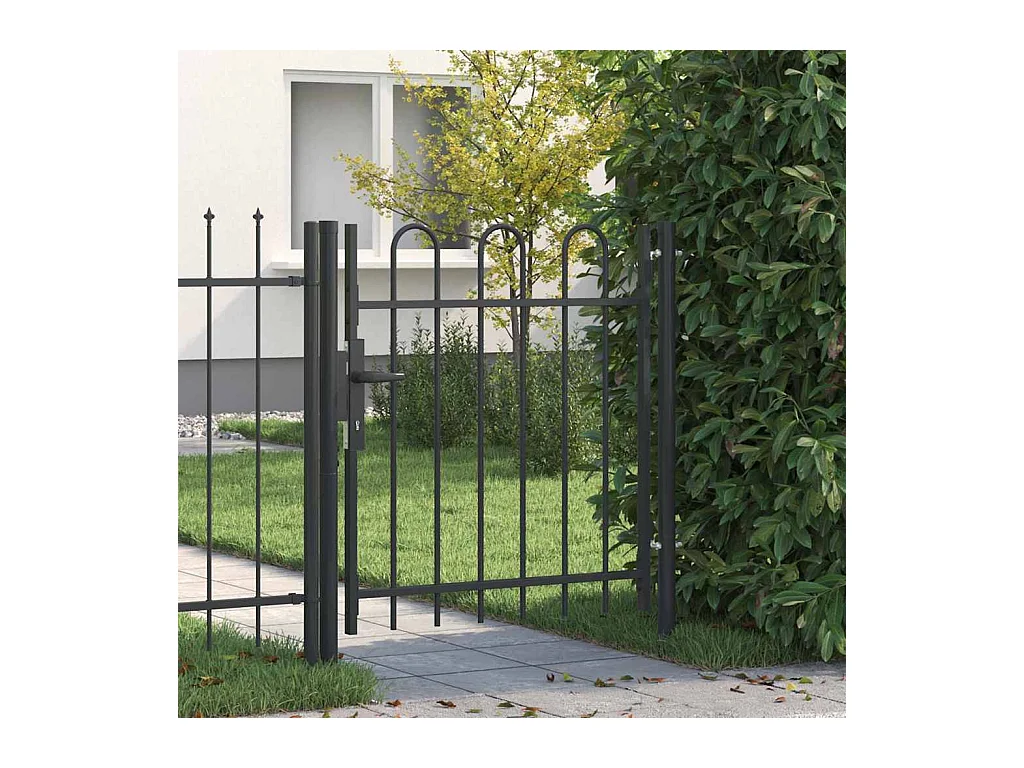 Cancello per recinzione grigio 100 x 100 cm in acciaio verniciato a polvere