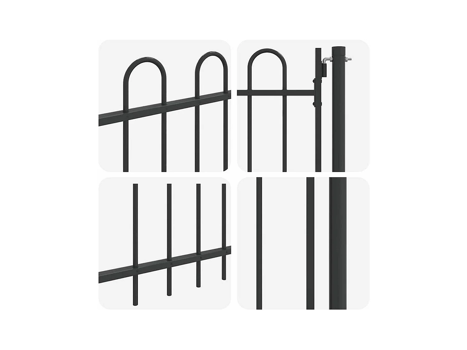 Cancello per recinzione grigio 100 x 100 cm in acciaio verniciato a polvere