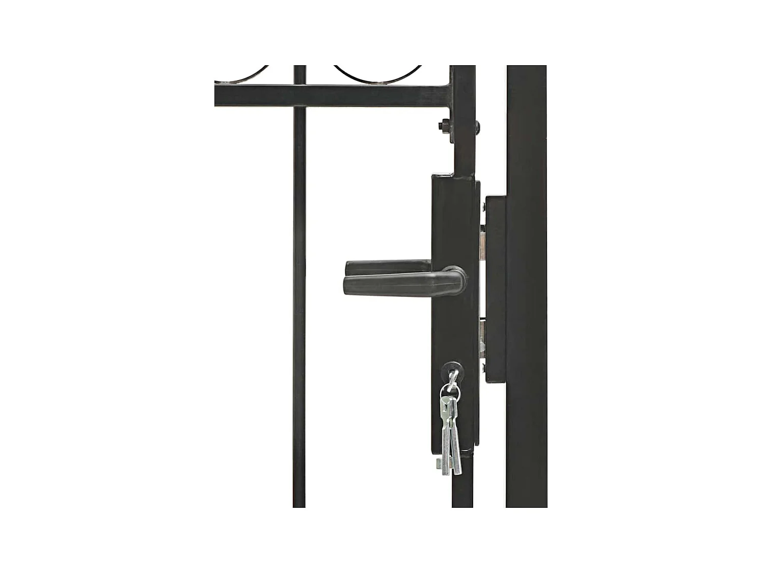 Cancello per recinzione con parte superiore arcuata in acciaio 104 x 125 cm Nero