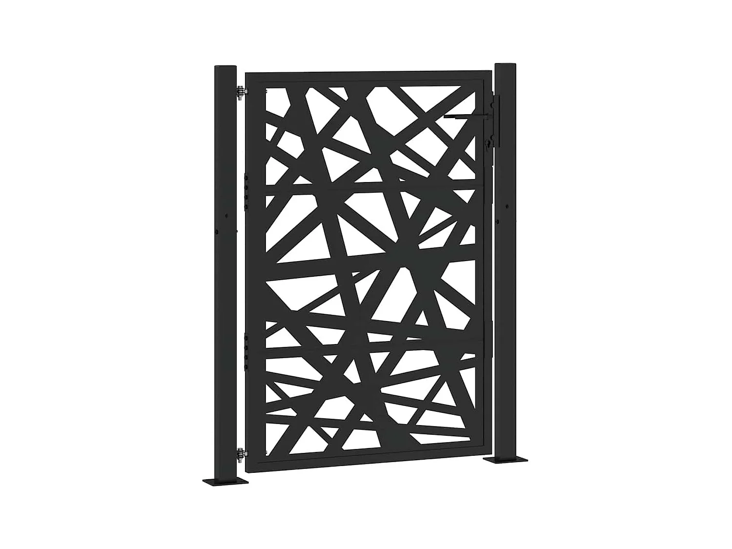 Puerta de jardín negra 105x130 cm acero diseño ligero