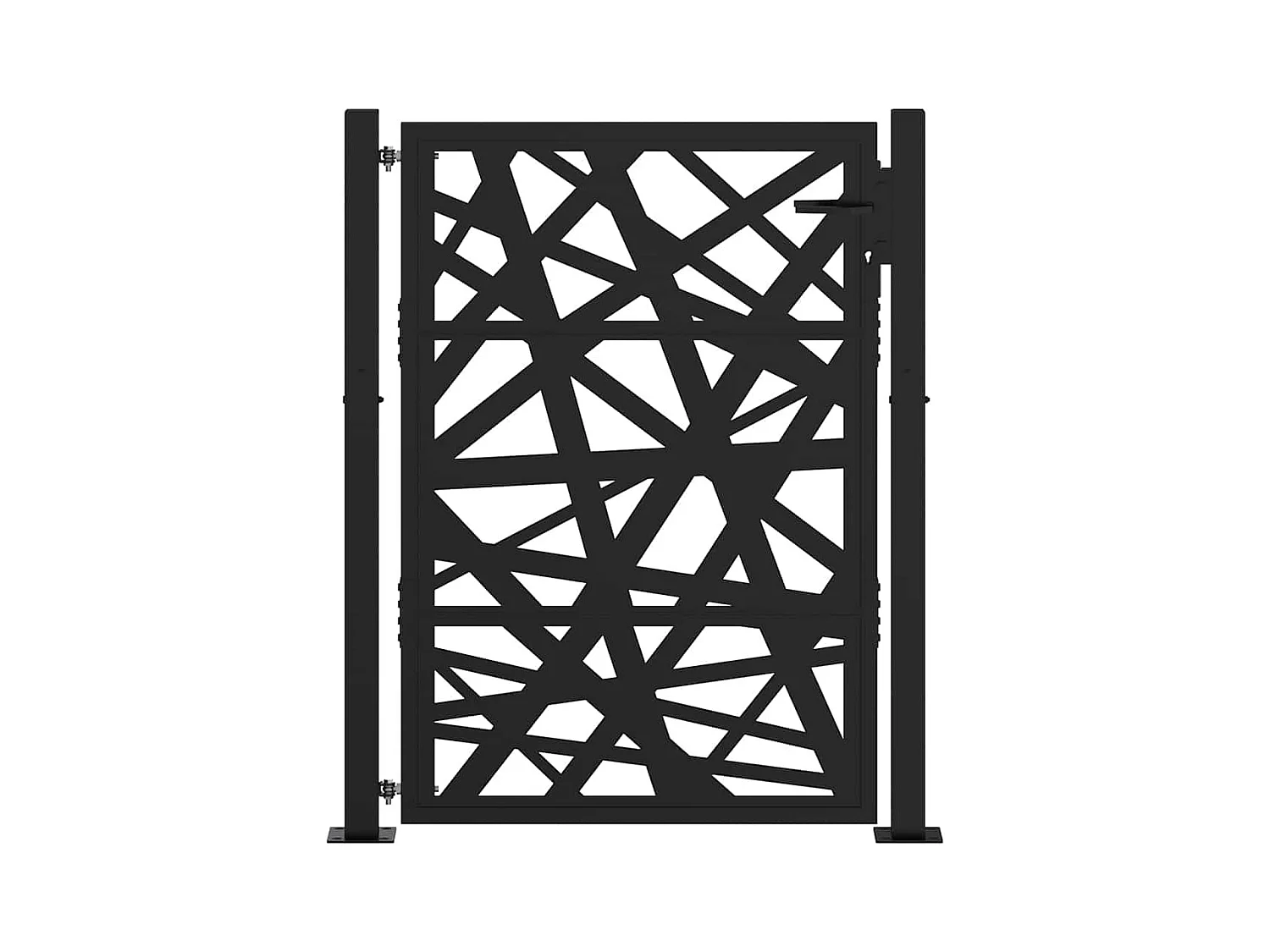 Puerta de jardín negra 105x130 cm acero diseño ligero