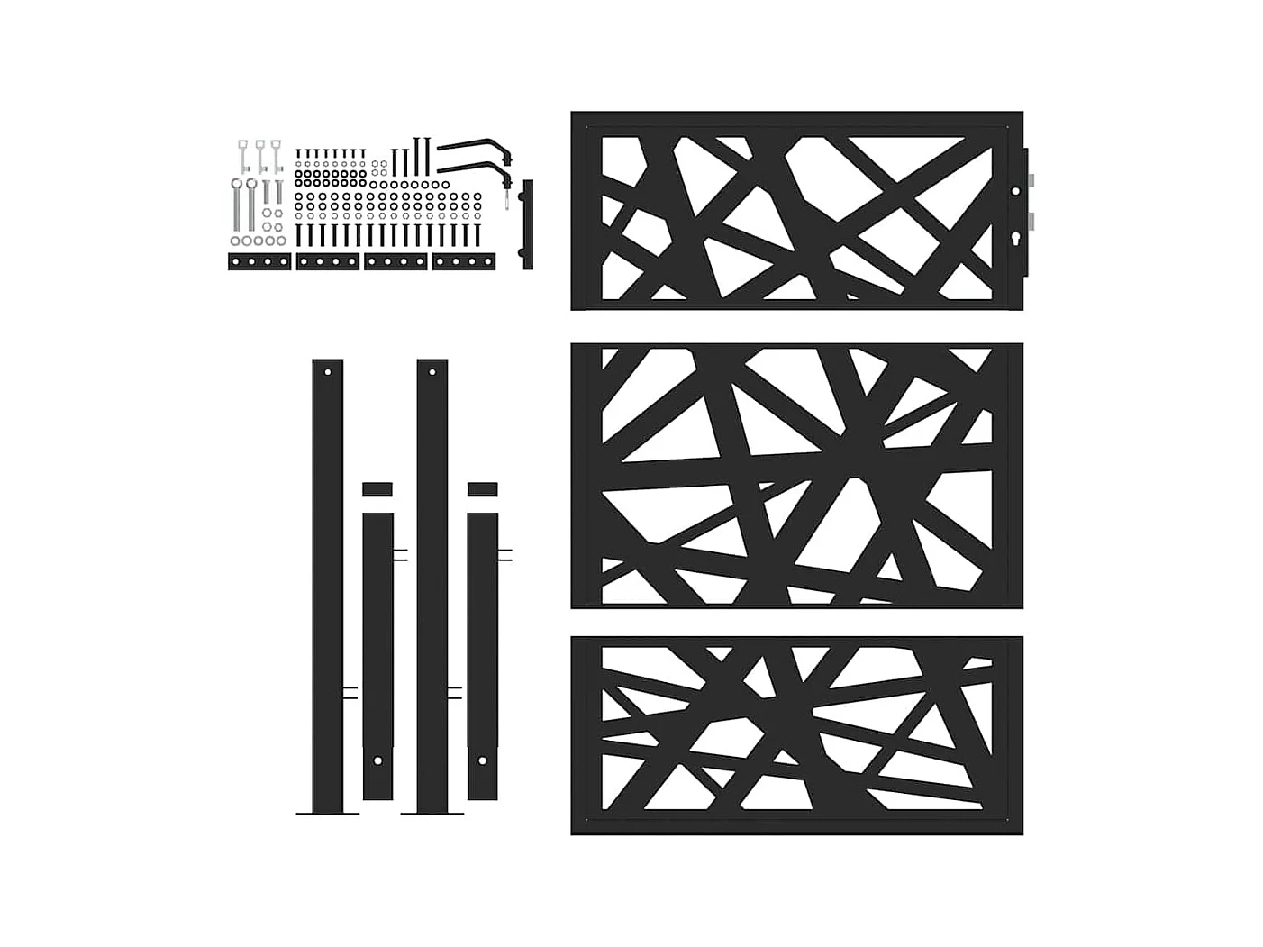 Puerta de jardín negra 105x130 cm acero diseño ligero