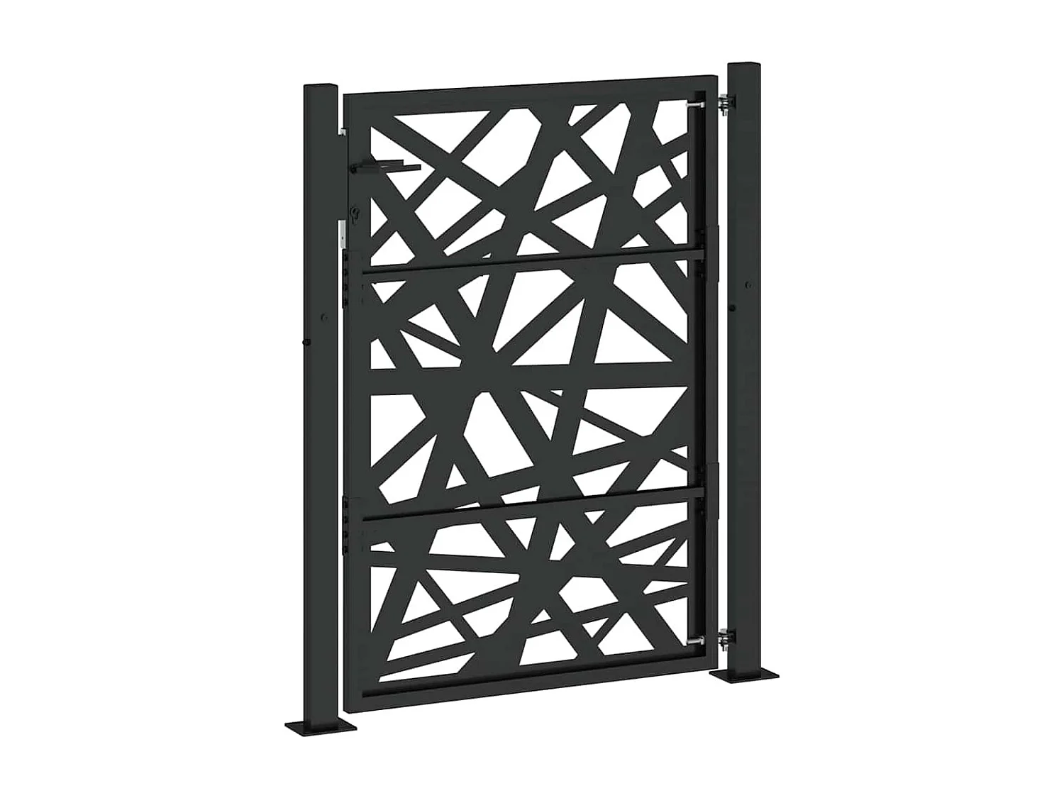 Puerta de jardín negra 105x130 cm acero diseño ligero
