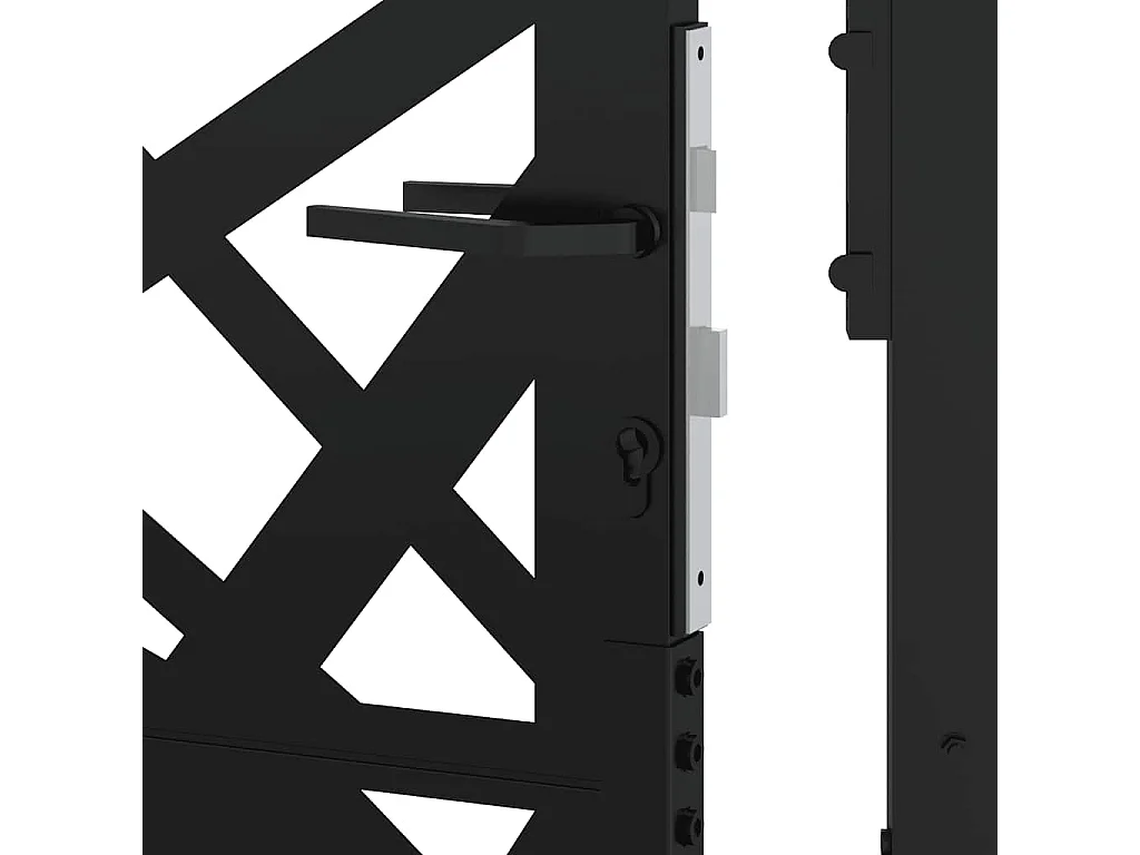 Cancello da giardino nero 105x130 cm design leggero in acciaio