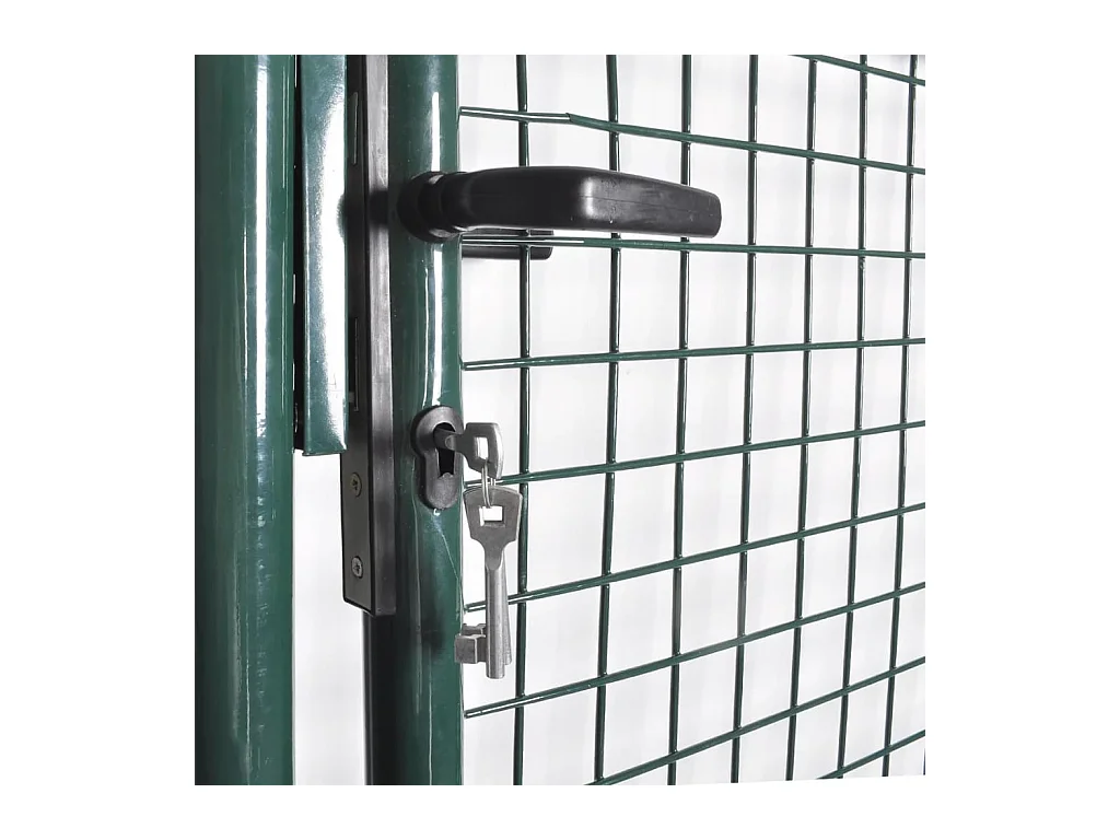 Puerta de valla de una sola puerta de acero con recubrimiento en polvo