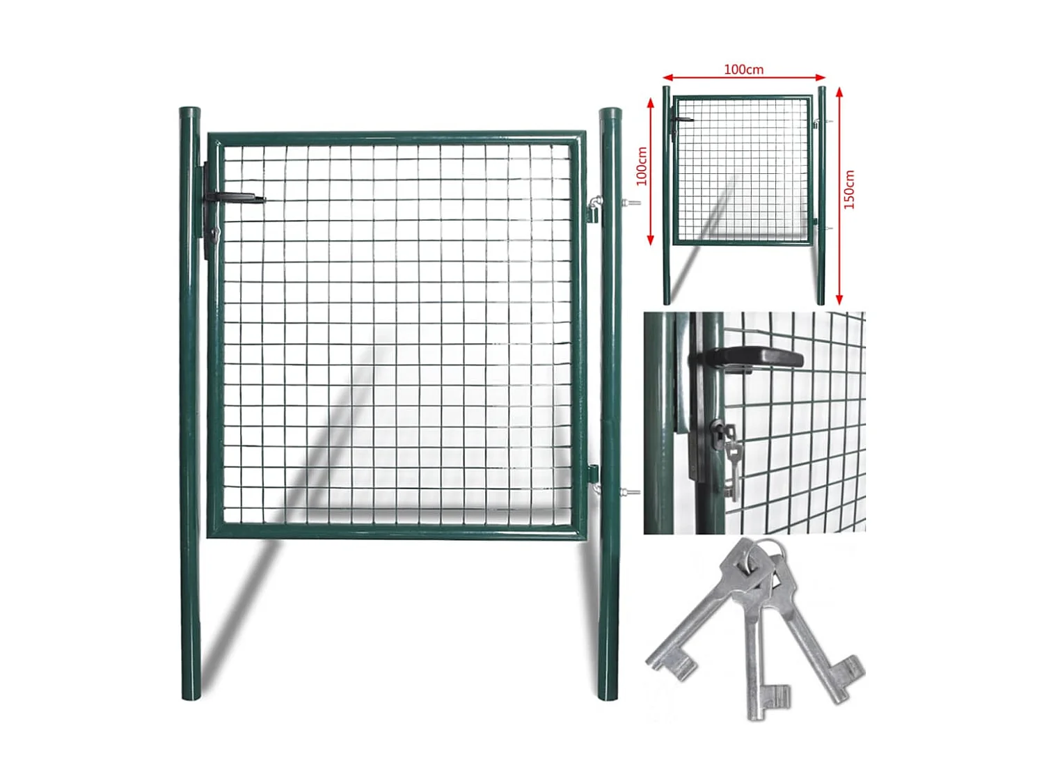 Cancello per recinzione a porta singola in acciaio verniciato a polvere