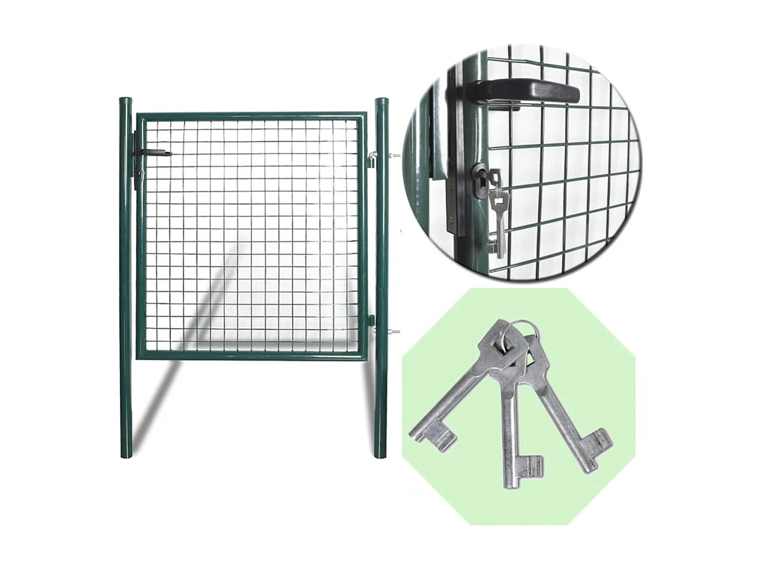Cancello per recinzione a porta singola in acciaio verniciato a polvere