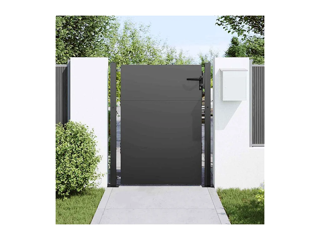 Zwarte tuinpoort 105 x 125 cm gepoedercoat staal