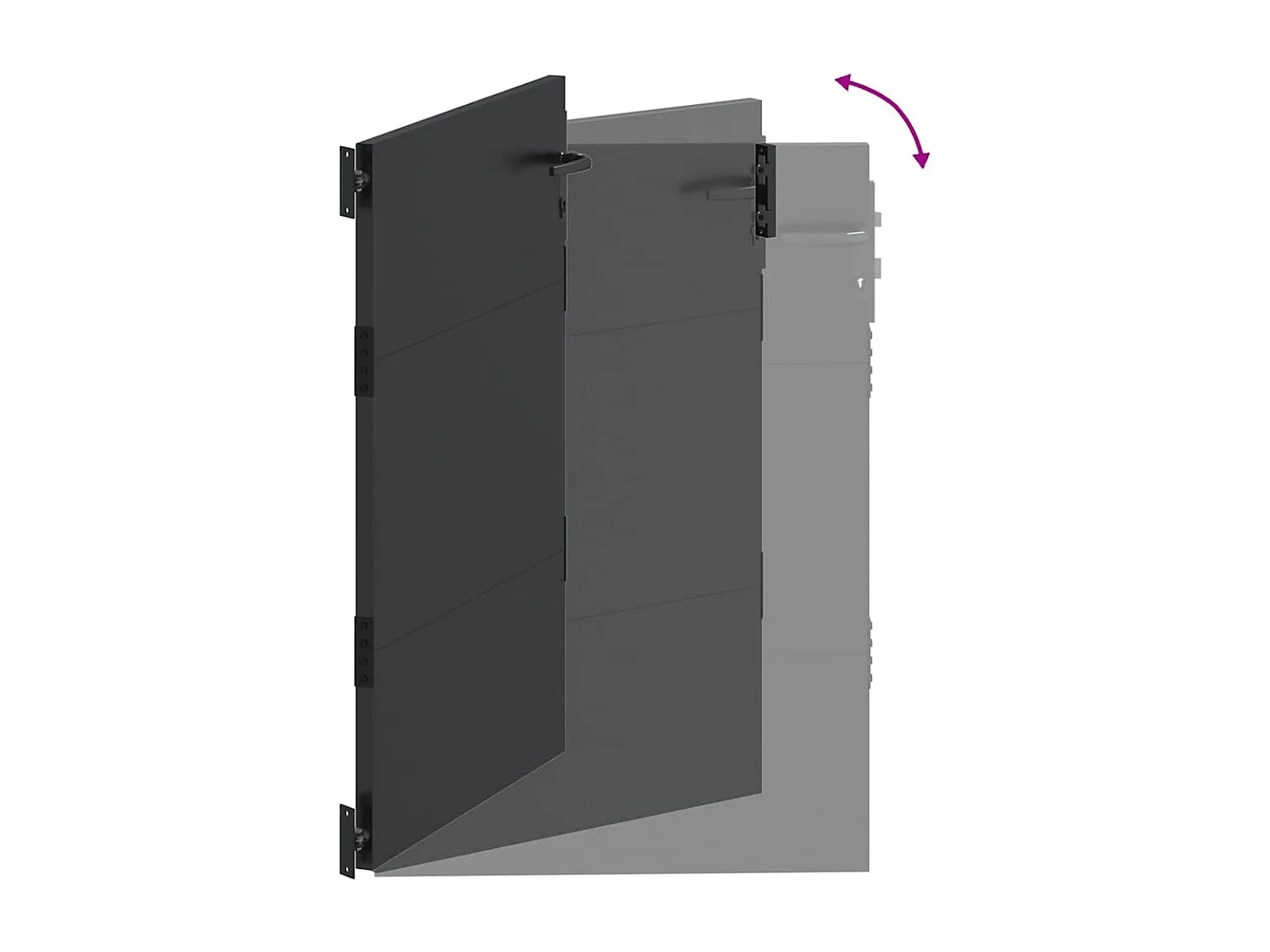 Porte de Jardin Noir 105 x 125 cm Acier peint par poudre