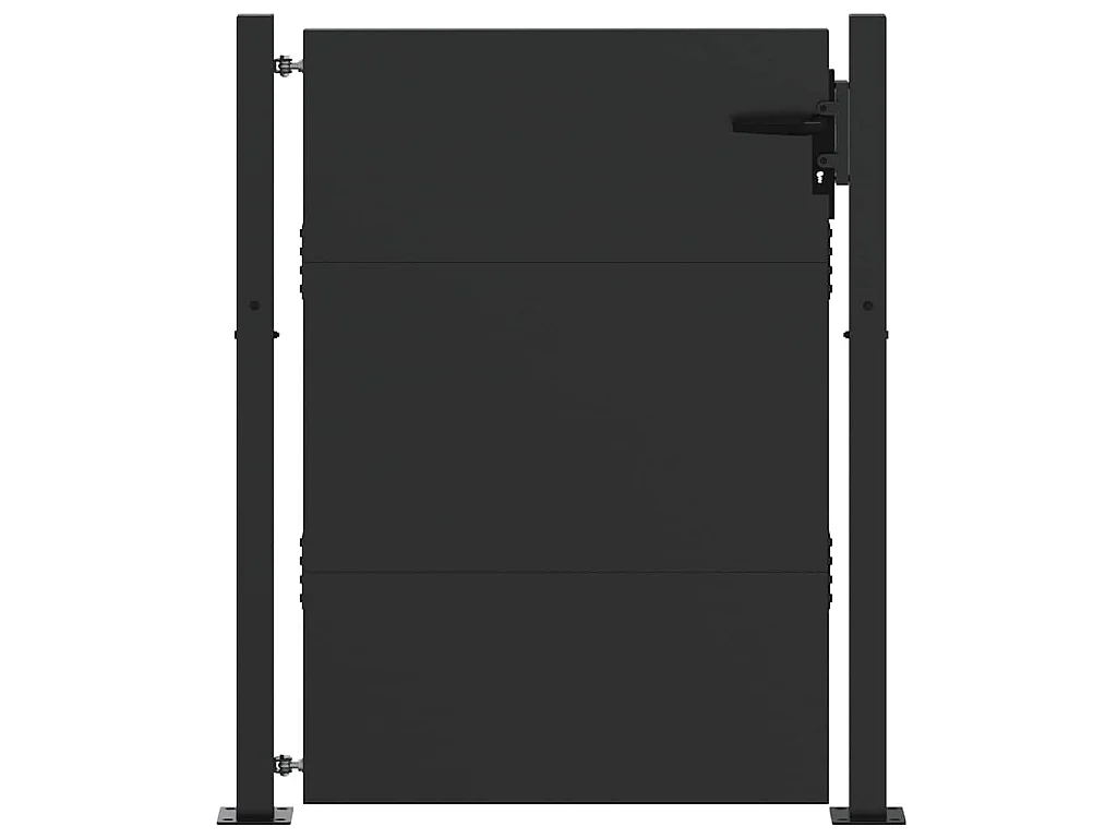 Schwarzes Gartentor 105 x 125 cm, pulverbeschichteter Stahl