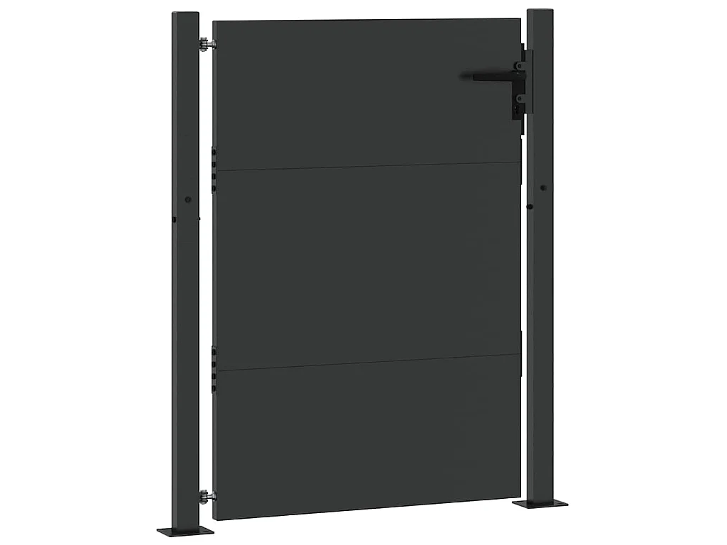 Schwarzes Gartentor 105 x 125 cm, pulverbeschichteter Stahl