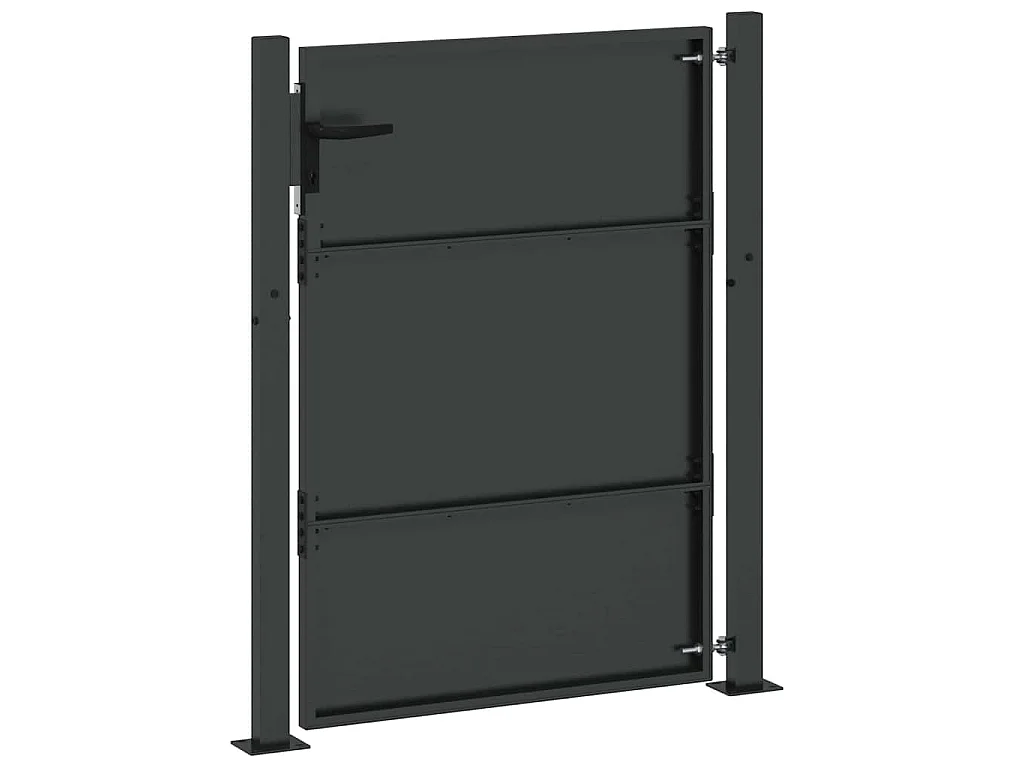 Schwarzes Gartentor 105 x 125 cm, pulverbeschichteter Stahl