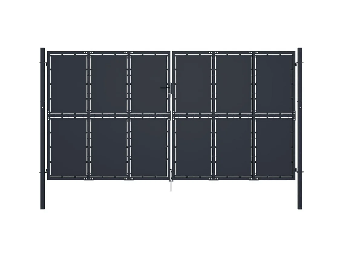 Portail de jardin Acier 400 x 200 cm Anthracite
