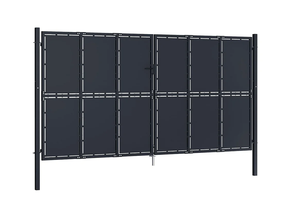 Portail de jardin Acier 400 x 200 cm Anthracite