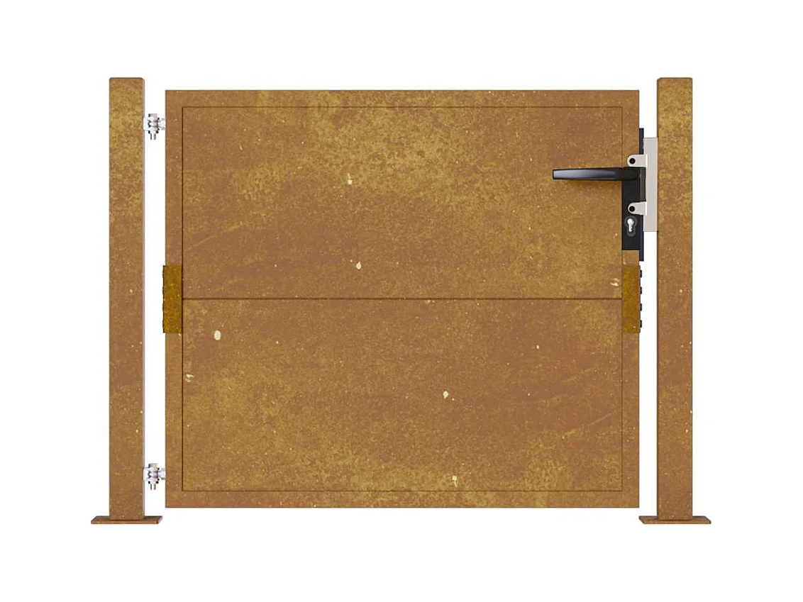Puerta de jardín de acero corten de 105 x 80 cm.