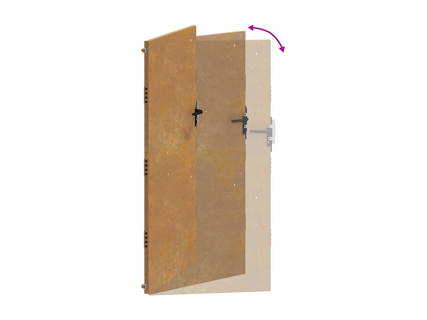 Portail de jardin 105x205 cm acier corten