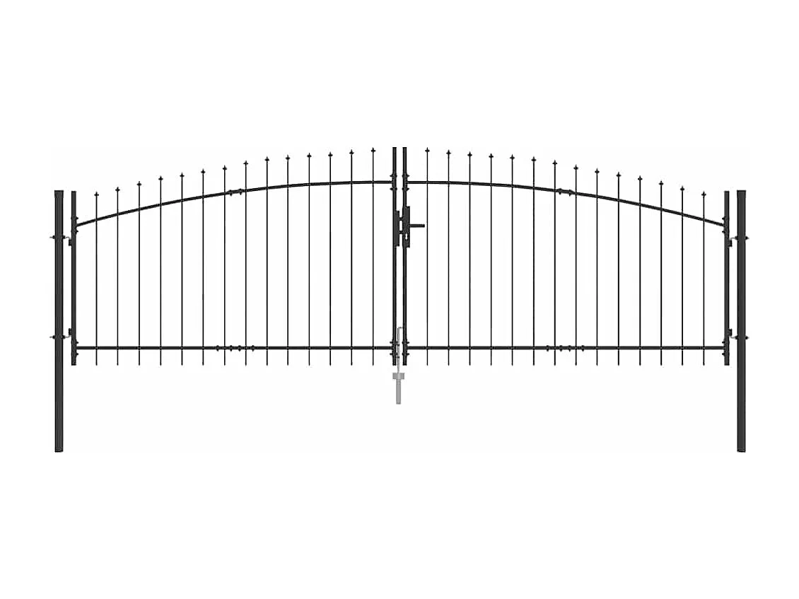 Porte de Jardin avec verrouillage Gris 150 x 400 cm Acier