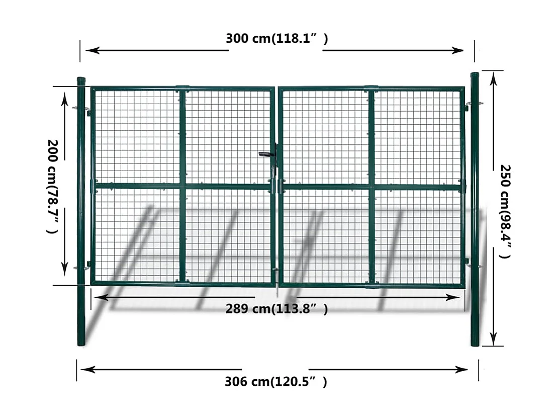Grille de clôture de jardin en maille 306 x 200 cm