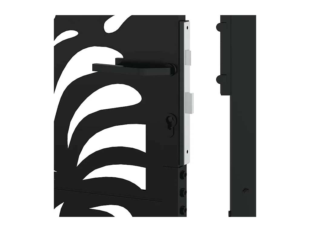 Portail de jardin noir 105x130 cm acier conception de vagues