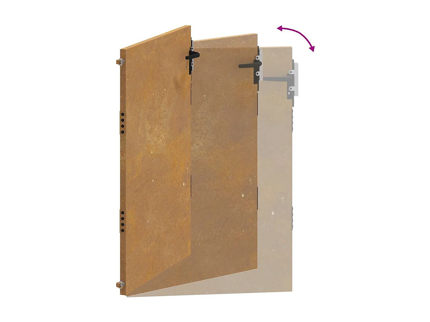 Portail de jardin 105x155 cm acier corten