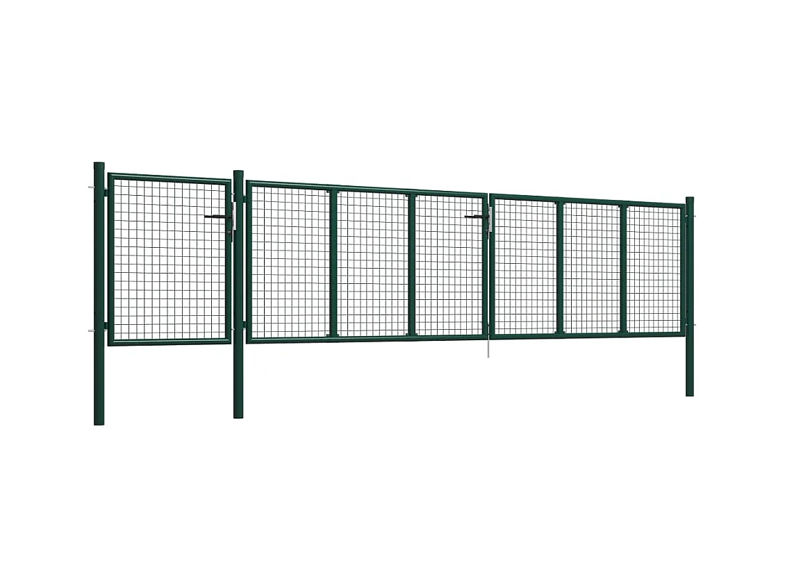 Puerta de jardín de acero 500 x 100 cm Verde